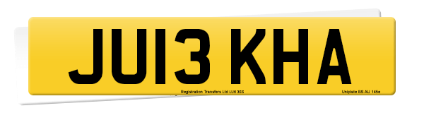 Registration number JU13 KHA